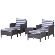 See more information about the Outsunny 5 Pcs Pe Rattan Garden Furniture Set