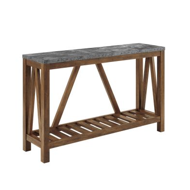 See more information about the Industrial Console Table Brown And Grey 1 Shelf