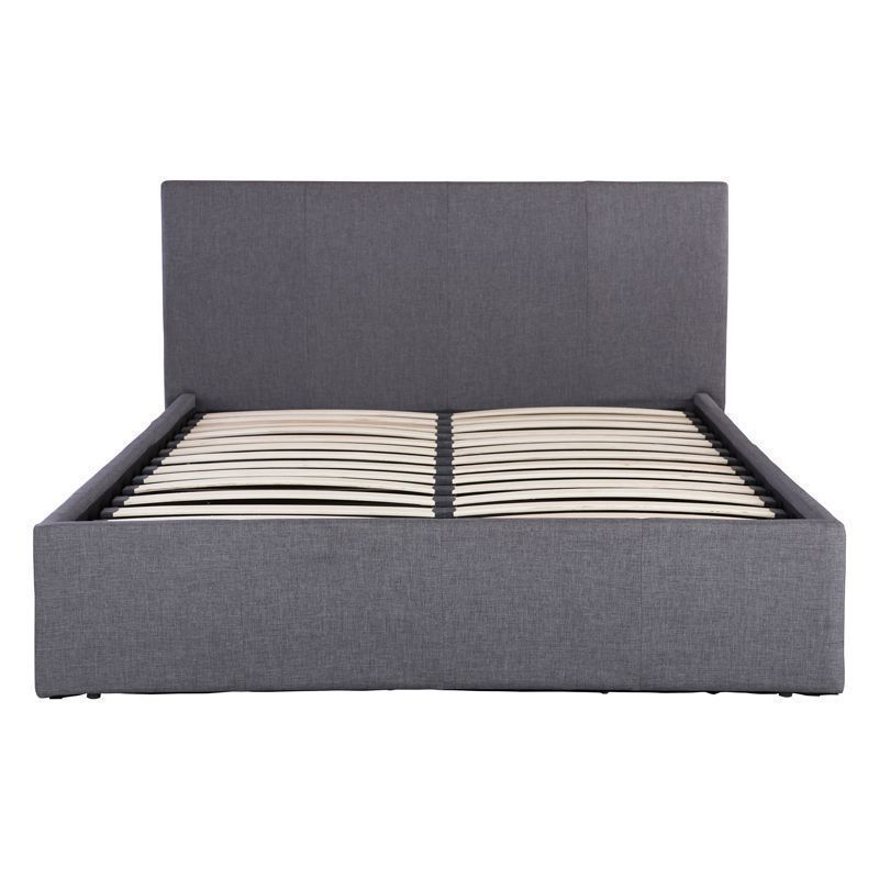 Ascot Double Ottoman Bed Fabric Grey 5 x 7ft