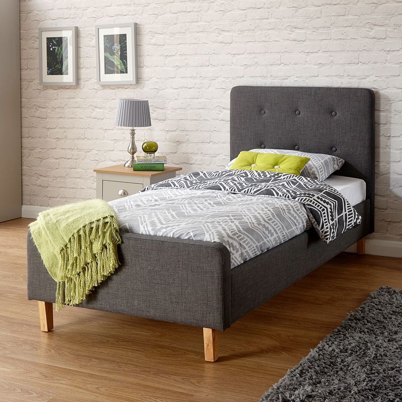 Ashbourne Single Bed Grey 3 x 7ft