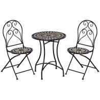 See more information about the Outsunny 3 Piece Garden Bistro Set with Coffee Table and 2 Folding Chairs