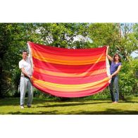 See more information about the Gigante Lava Hammock - Striped Orange & Red