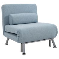 See more information about the Homcom Adjustable Back Futon Sofa Chair - Blue