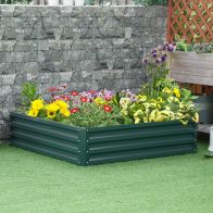 See more information about the Outsunny Square Raised Garden Bed Box with Weatherized Steel Frame for Vegetables