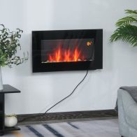 See more information about the Homcom 1000With2000W Wall Mounted Tempered Glass Electric Fireplace Heater-Black