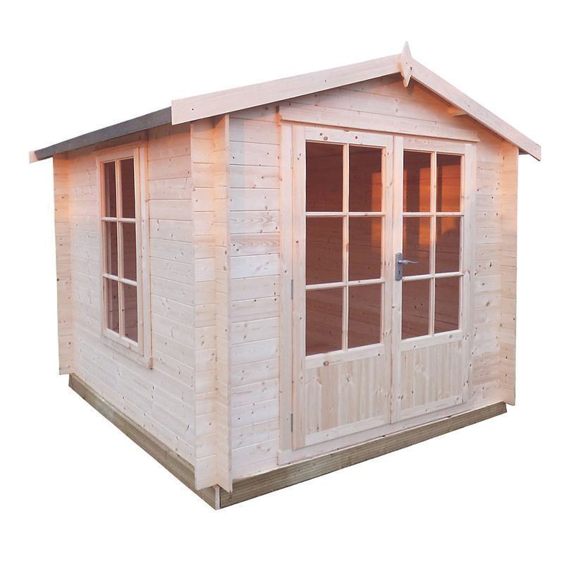 Shire Barnsdale 6' 10" x 6' 10" Apex Log Cabin - Premium 19mm Cladding Log Clad