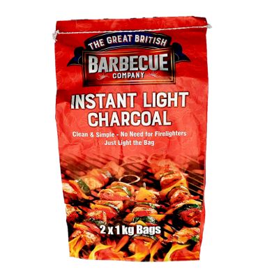 BBQ Instant Light Charcoal - 2x 1kg Bags