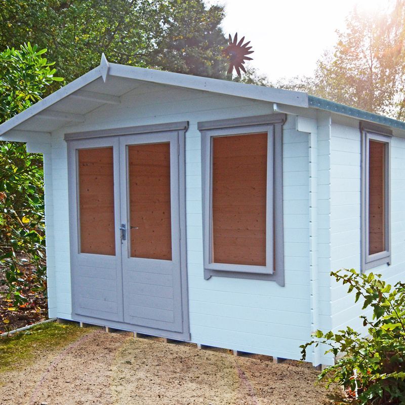 Shire Berryfield Untreated 19mm Garden Log Cabin & Veranda 11' x 10'
