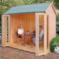 See more information about the Shire Blenhiem 10' 2" x 6' 5" Apex Summerhouse - Premium Dip Treated Shiplap