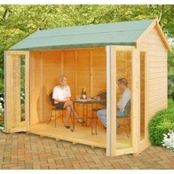 See more information about the Shire Blenhiem 8' 4" x 10' 2" Apex Summerhouse - Premium Dip Treated Shiplap