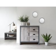 See more information about the Boston Grey 1 Door 3 Drawer Small Sideboard
