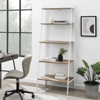 See more information about the Contemporary Tall Shelving Unit White 5 Shelves