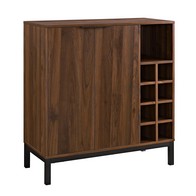 See more information about the Buffet Sideboard Metal & Wood Dark Brown 2 Doors 9 Shelves