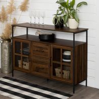See more information about the Classic Large Sideboard Brown 2 Doors 6 Shelves 2 Drawers