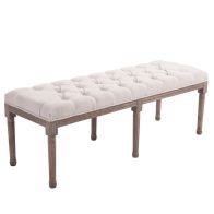 See more information about the Homcom Longline Vintage Ottoman Bench With Wooden Frame