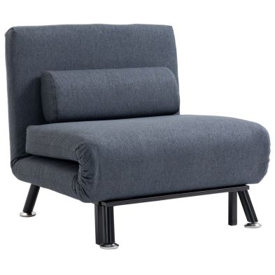 See more information about the Homcom Adjustable Back Futon Sofa Chair - Dark Grey