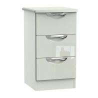 See more information about the Weybourne Slim Bedside Table Off-white 3 Drawers