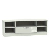See more information about the Weybourne TV Unit Large Off-white 5 Shelves 1 Drawer