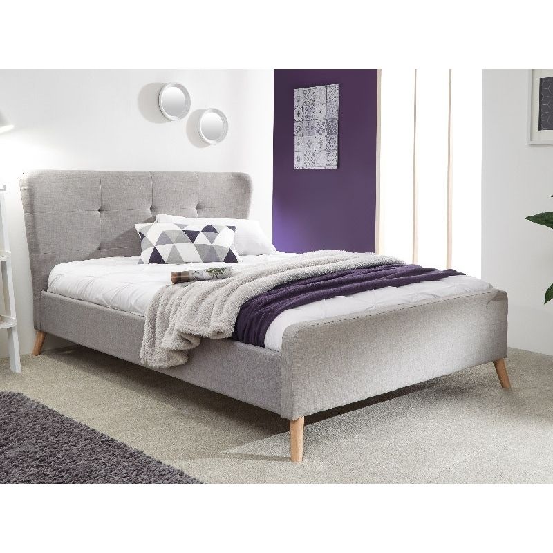 Carnaby Upholstered King Size Bed, Grey King Size Bed Frame Uk