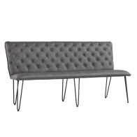 See more information about the Urban Chesterfield Large Bench Metal & Faux Leather Grey