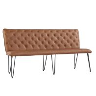 See more information about the Urban Chesterfield Studded Back Large Dining Bench Tan