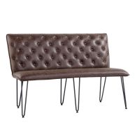 See more information about the Urban Chesterfield Studded Back Medium Dining Bench Brown
