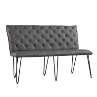 See more information about the Urban Chesterfield Bench Metal & Faux Leather Grey