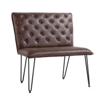 See more information about the Urban Chesterfield Compact Bench Metal & Faux Leather Brown