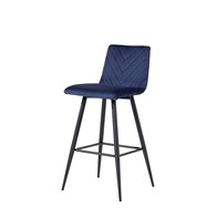 See more information about the Pair of Retro Bar Stools Metal & Fabric Blue
