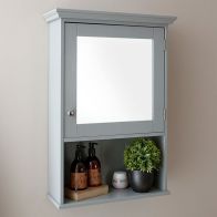 See more information about the Colonial Cabinet Grey 1 Door 3 Shelf With Mirror