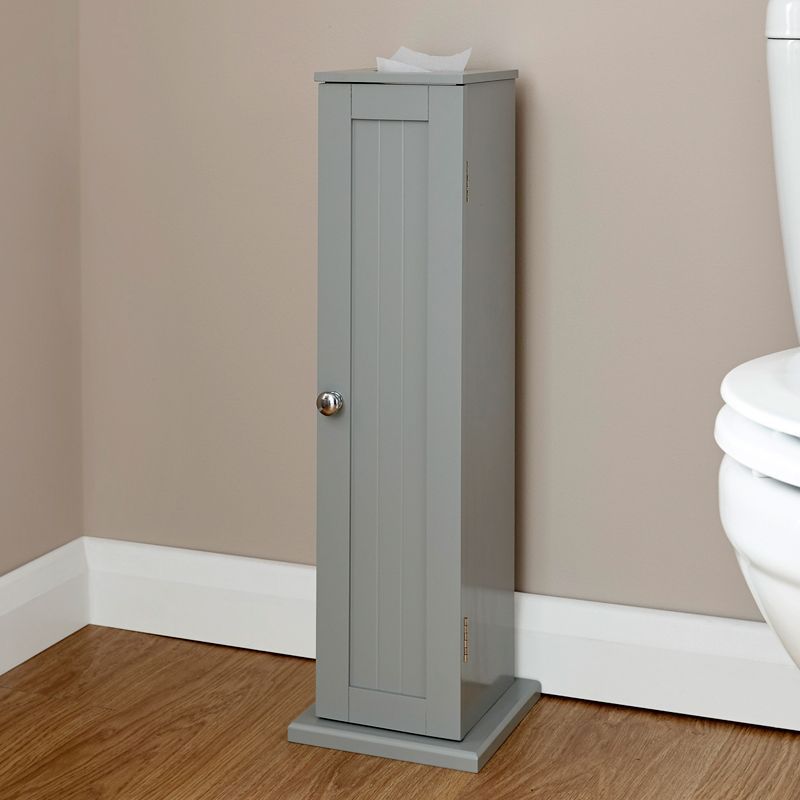 Colonial Slim Cabinet Grey 1 Door 2 Shelf