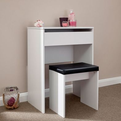 Budget Dressing Table White 1 Door With Stool