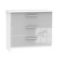 See more information about the Buxton 3 Drawer Bedroom Chest Grey Gloss & White