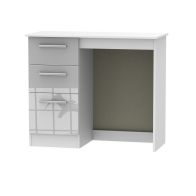 See more information about the Buxton 3 Drawer Vanity Bedroom Desk Grey Gloss & White