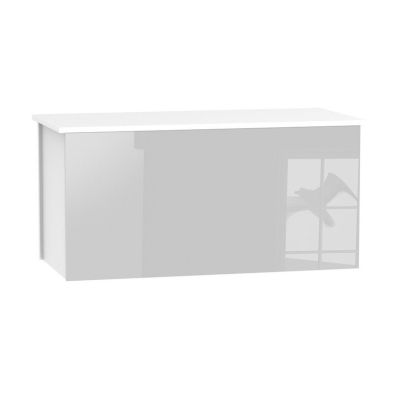 Buxton Storage Bedroom Blanket Box Grey Gloss & White