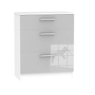 See more information about the Buxton 3 Drawer Deep Bedroom Chest Grey Gloss & White