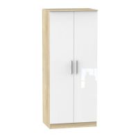 See more information about the Buxton Tall Wardrobe Natural & White 2 Doors