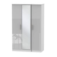 See more information about the Buxton Tall Wardrobe White & Grey 3 Doors