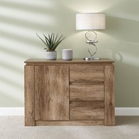 See more information about the Canyon Tall Sideboard Natural 1 Door 2 Shelves 3 Drawers