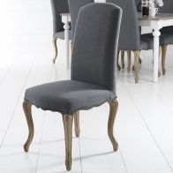 Pair of Lancelot Studded Back Dining Chair Grey