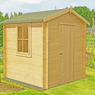 See more information about the Shire Danbury 8' 3" x 7' 11" Apex Log Cabin - Premium 19mm Cladding Log Clad