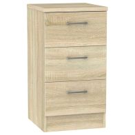 See more information about the Elmsett 3 Drawer Bedroom Bedside Cabinet Light Brown