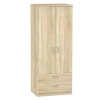 See more information about the Elmsett 2 Drawer Bedroom Wardrobe Light Brown