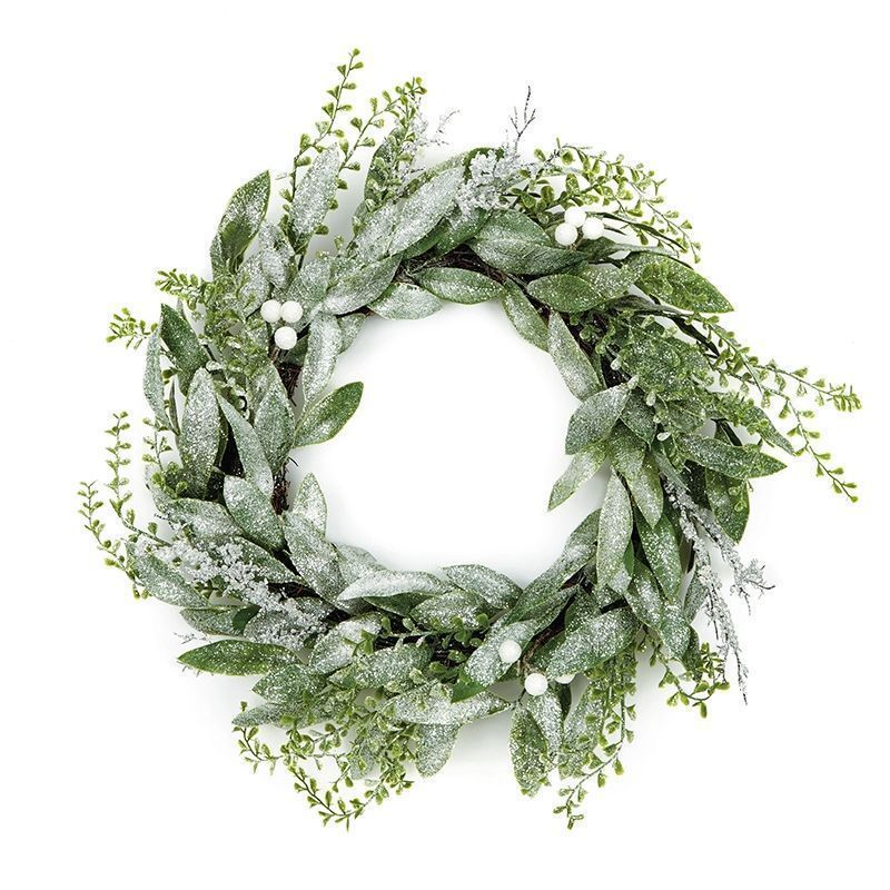 Buy Outdoor Frosted Eucalyptus Christmas Wreath - Online at Cherry Lane