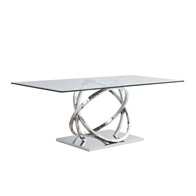 See more information about the Shimmer Dining Table Metal & Glass Mirrored