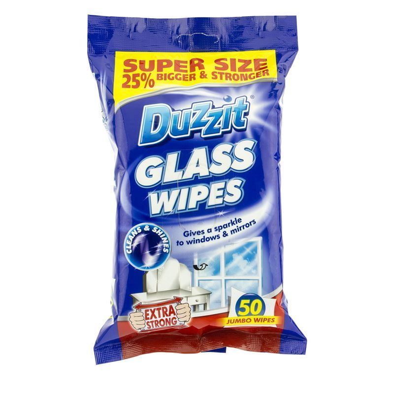 Duzzit Extra Strong Glass Wipes 50 Pack
