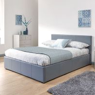 Winston End Lift Small Double Ottoman Bed Grey Faux Leather