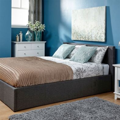 See more information about the Winston King Size Ottoman Bed Fabric Grey 5 x 7ft