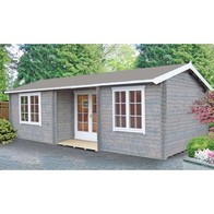 See more information about the Shire Elveden 13' 8" x 25' 10" Reverse Apex Log Cabin - Premium 44mm Cladding Tongue & Groove
