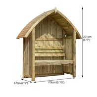 See more information about the Mercia 5' 10" x 2' 2" Curved Garden Arbour - Premium Pressure Treated